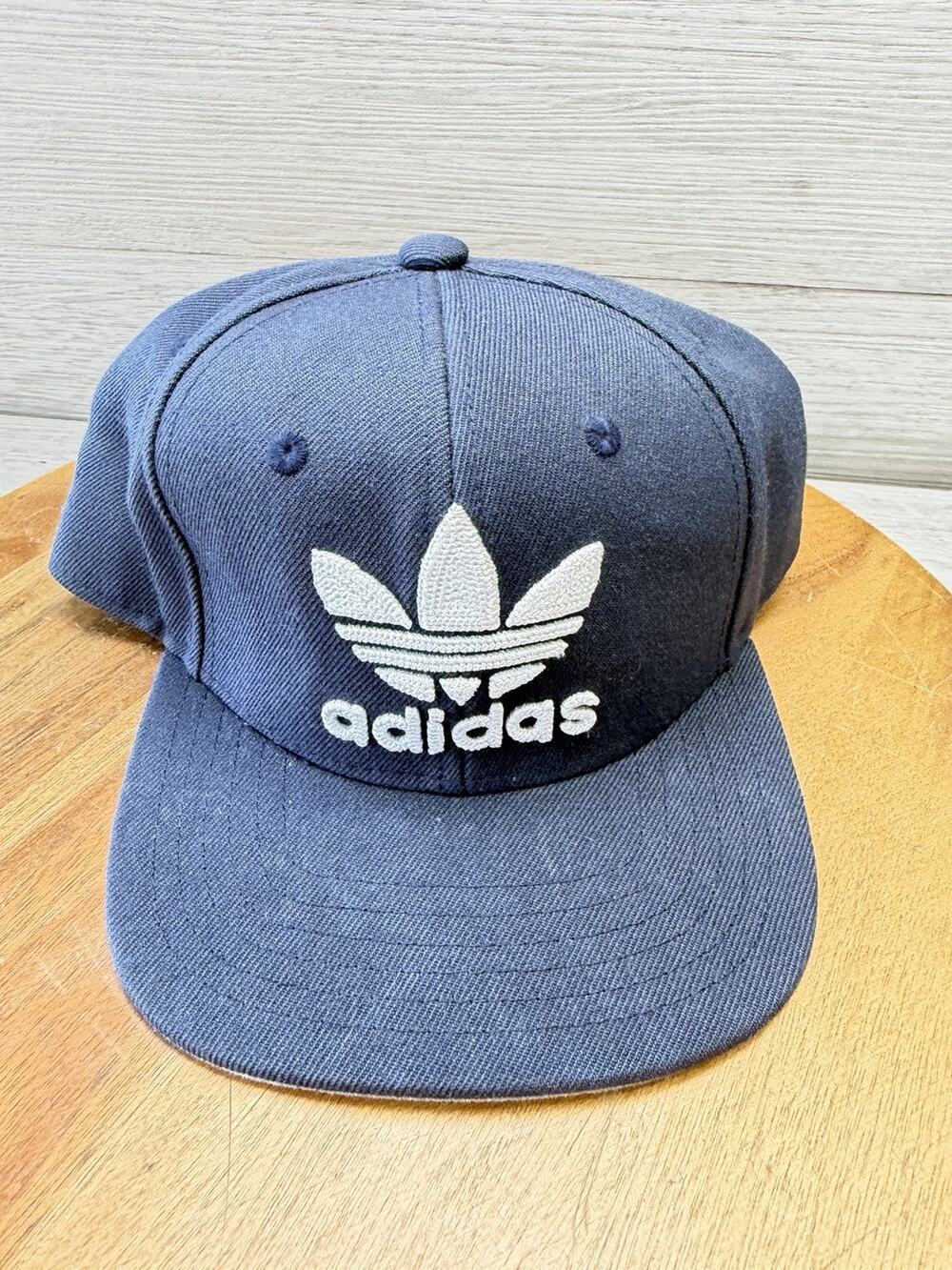 Adidas Hat Cap Snap Back Mens One Size Blue Embroidered